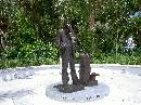 The Sailor stands 7 feet tall and weighs in at about 1000 pounds. His seabag and cleat weigh about 700 lbs